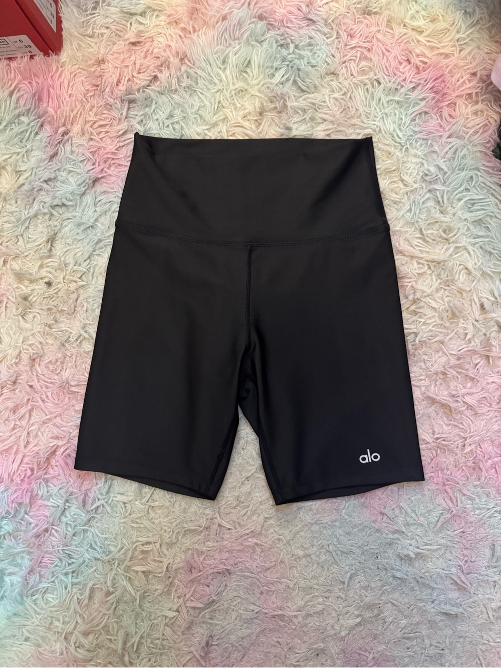 Alo High-Waist Black Bike Shorts- Medium